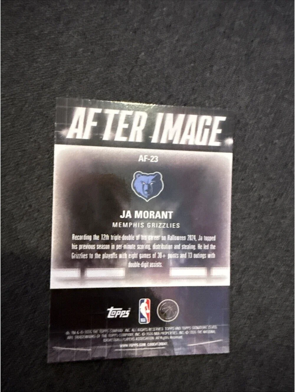 JA MORANT - 2025 26 Topps Signature Class After Image Pandora Grizzlies